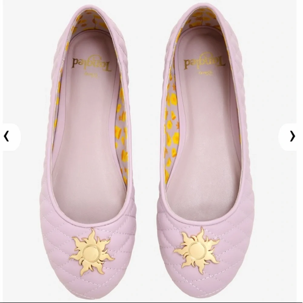 DISNEY HOT TOPIC Tangled “Gleam and Glow” Quilted Rapunzel FLATS! - Picture 2 of 14